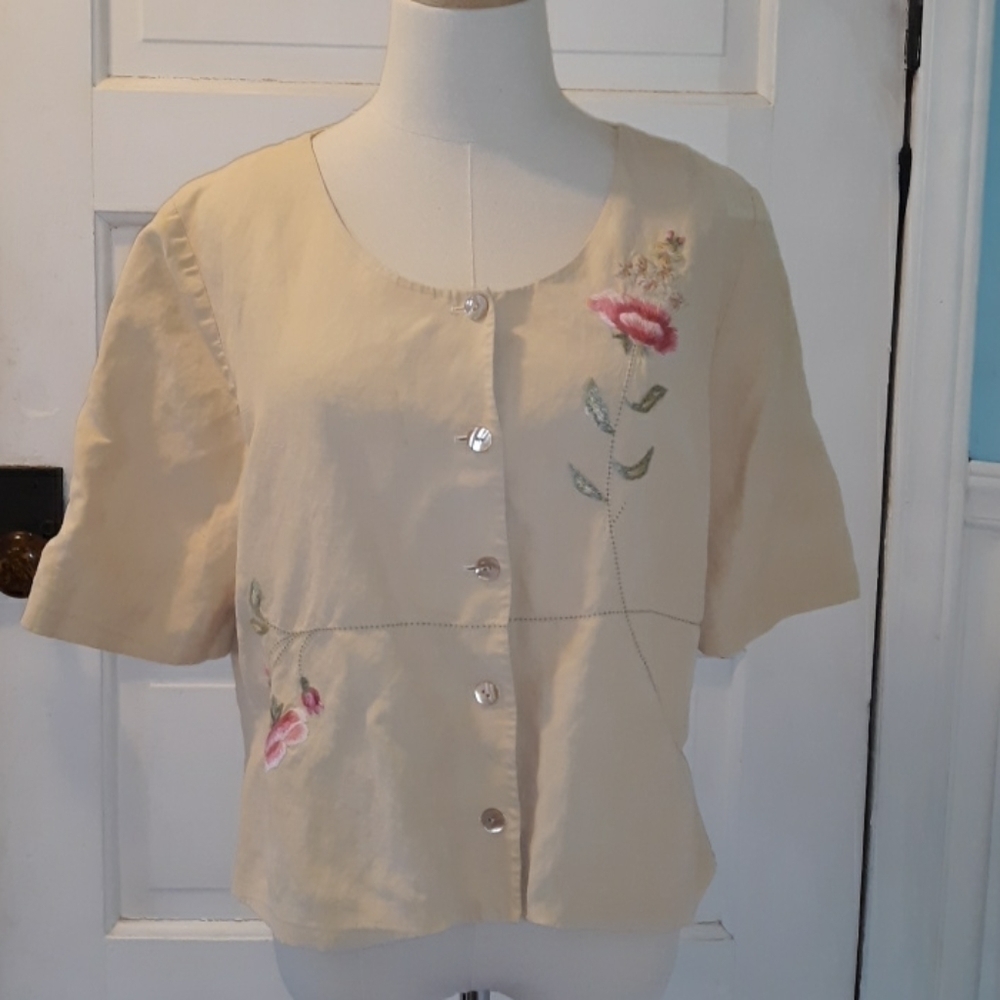 Susan Bristol 14 floral blouse